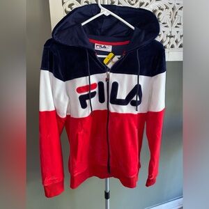 FILA Women’s Velour Colorblick Jacket Size Small